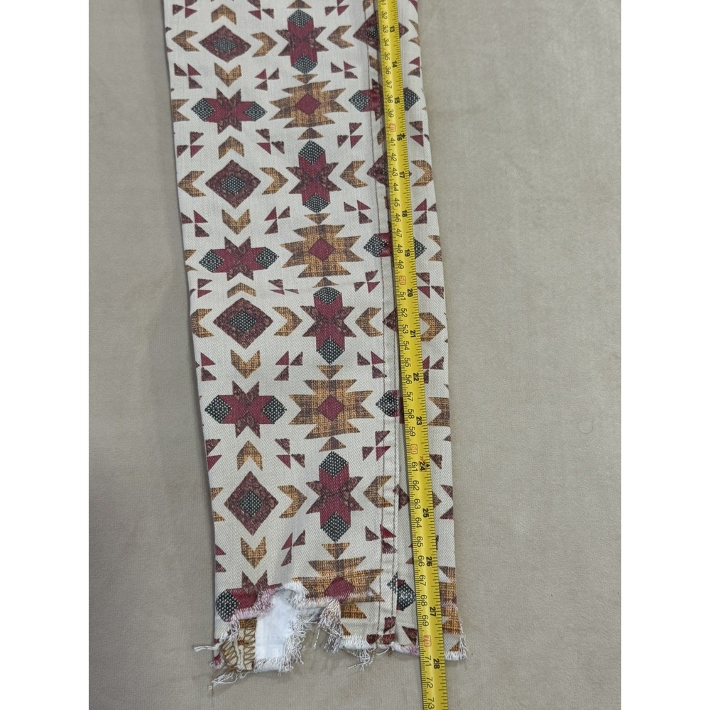 Free People We The Wild Child Printed Skinny Jeans Ivory Size 28 #OB1100417 NWT - Picture 14 of 16
